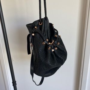 Black Leather Alexander Wang Diego w/ rose gold hardware